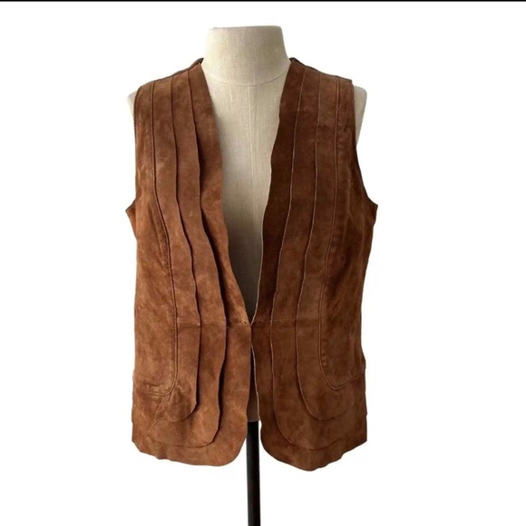 Vintage 90s Chicos Leather Vest Size 0 - Picture 1 of 3
